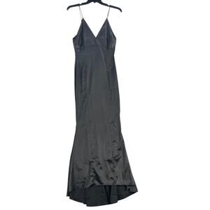 Vtg Laura Byrnes Womens Formal Dress Maxi Size L Mermaid Satin Prom USA